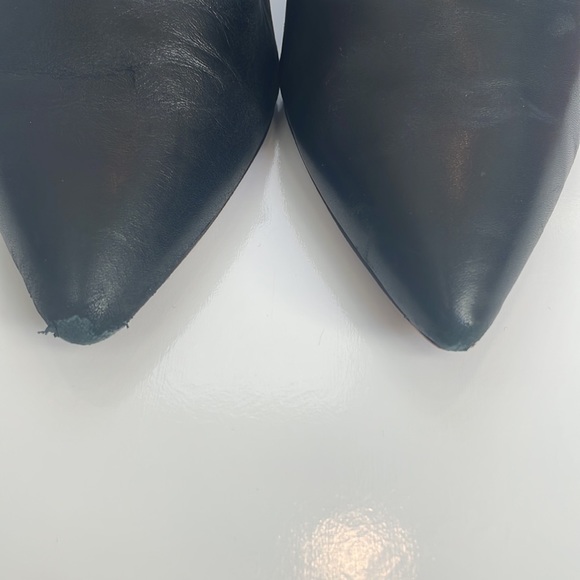 Vince Camuto Pointy Mules, Black Leather, Size 9M / 40 - Picture 2 of 5